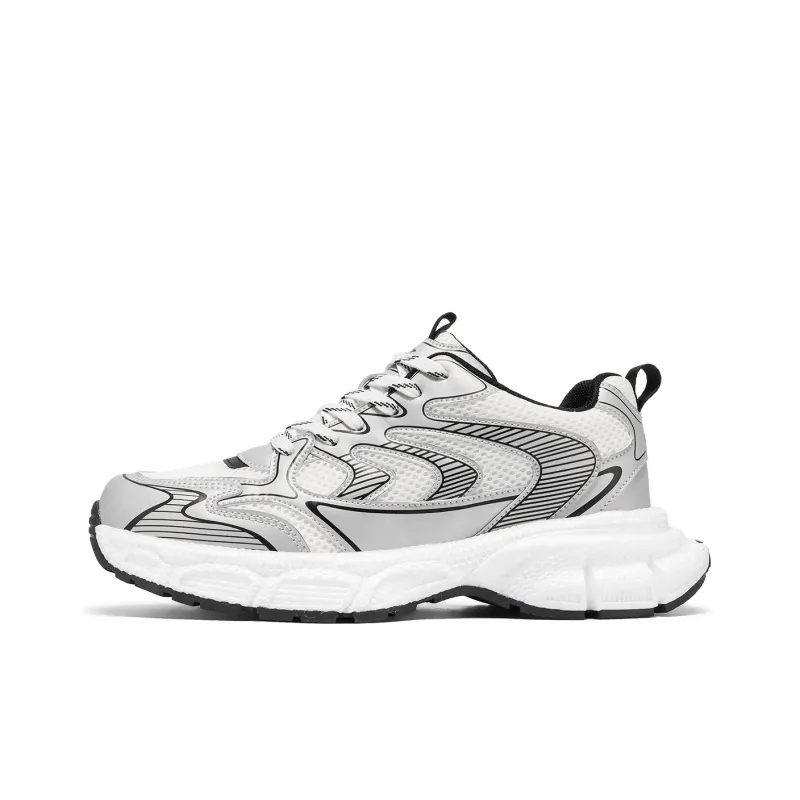 DEERWAY Cushioned Wear-Resistant Height Increasing Low-Top Chunky Sneakers Men's-4