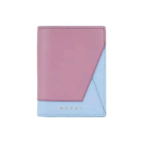 MARNI Cow Leather Wallet Women's Light Purple/Pink Blue
