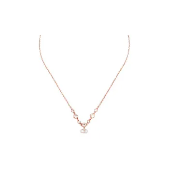 DIOR Metal, Crystal Necklaces Women's Rose Gold