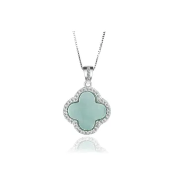 Long Fu Glutinous Jade Jadeite 925 Sterling Silver Necklace Perfect For Graduation Season Gift Women's