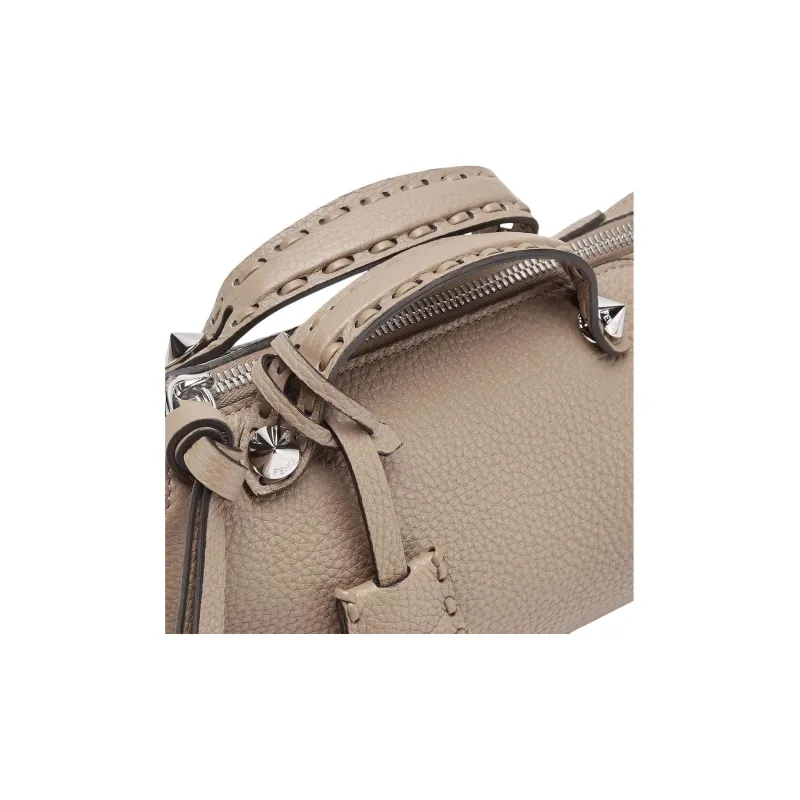 FENDI Calfskin Shoulder Bag, Crossbody Bag, Handbag Mini Women's Gray-6