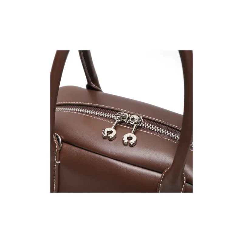 BELLE Cow Split Leather With Artificial Leather Handbag Regular Women's Coffee/Black-4