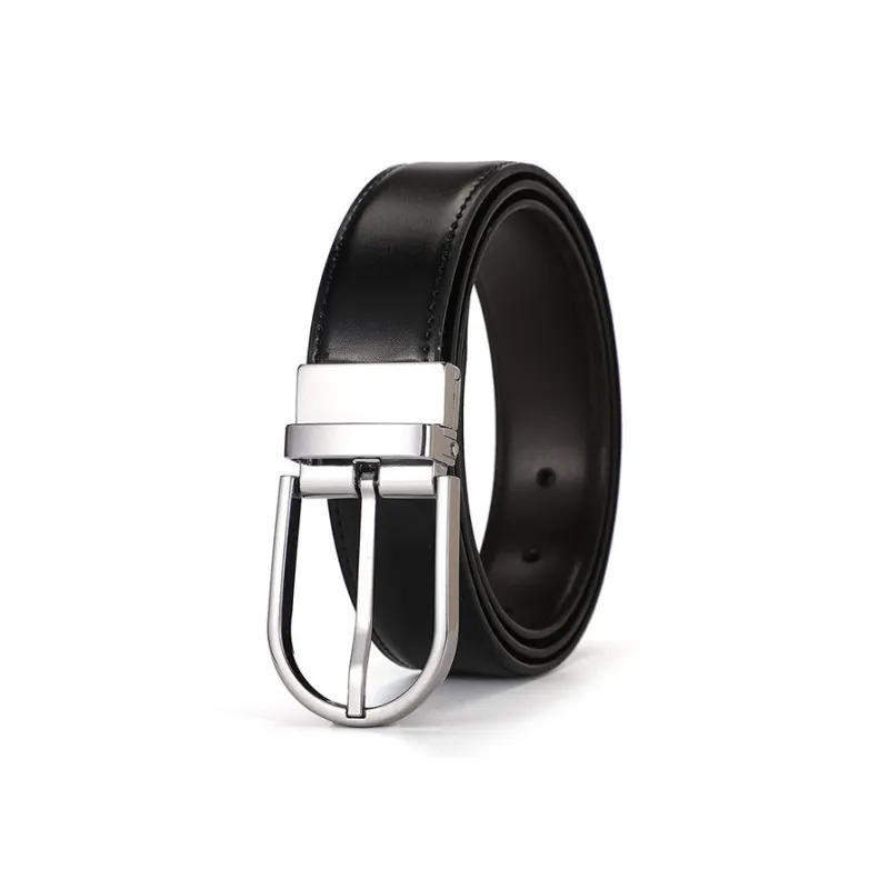 ASTAR HADES Business Casual Pin Buckle Formal Suit Trouser Cow Leather Leather Belts Men's Width  3.5cm-0
