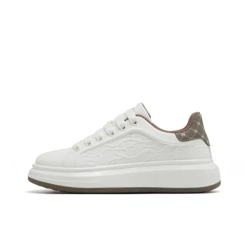 JOSINY Lightweight And Breathable Low Top Attractive And Versatile Skateboard Shoes, White Sneakers Unisex
