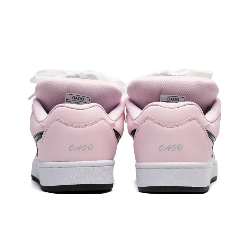 OAOQ Cushioning Height Increasing Abrasion Resistant Lightweight Mat Low Top Casual Shoes Unisex-20