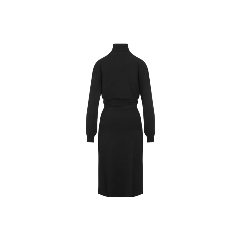 Lemaire Trompe L'Oeil Turtleneck Belted Midi Dress-1