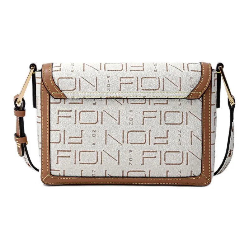 FION Canvas Coating/Metal Parts Shoulder Bag Women's Multicolor-12