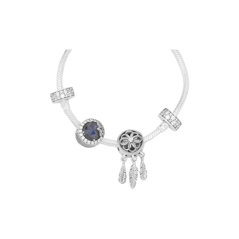 Pandora 925 Sterling Silver Bracelets Set Women's Silver-1