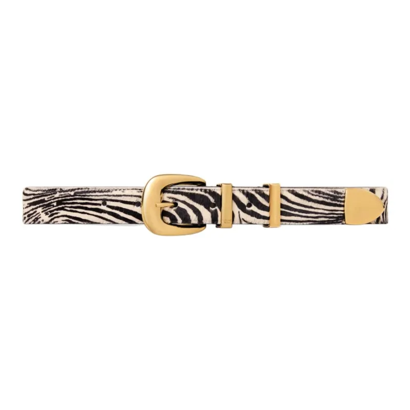 CELINE Medium Western Belt In Zebra Printed Pony Calfskin-1