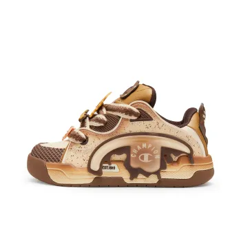 Champion Essentials Burnt Tearing TronSkate V1 Low Top Skateboard Shoes Women's Yellow Brown