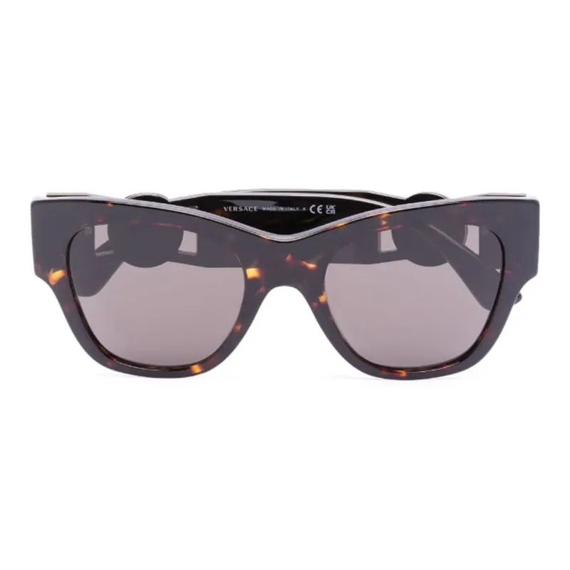 VERSACE Logo plaque Round frame Sunglasses-1