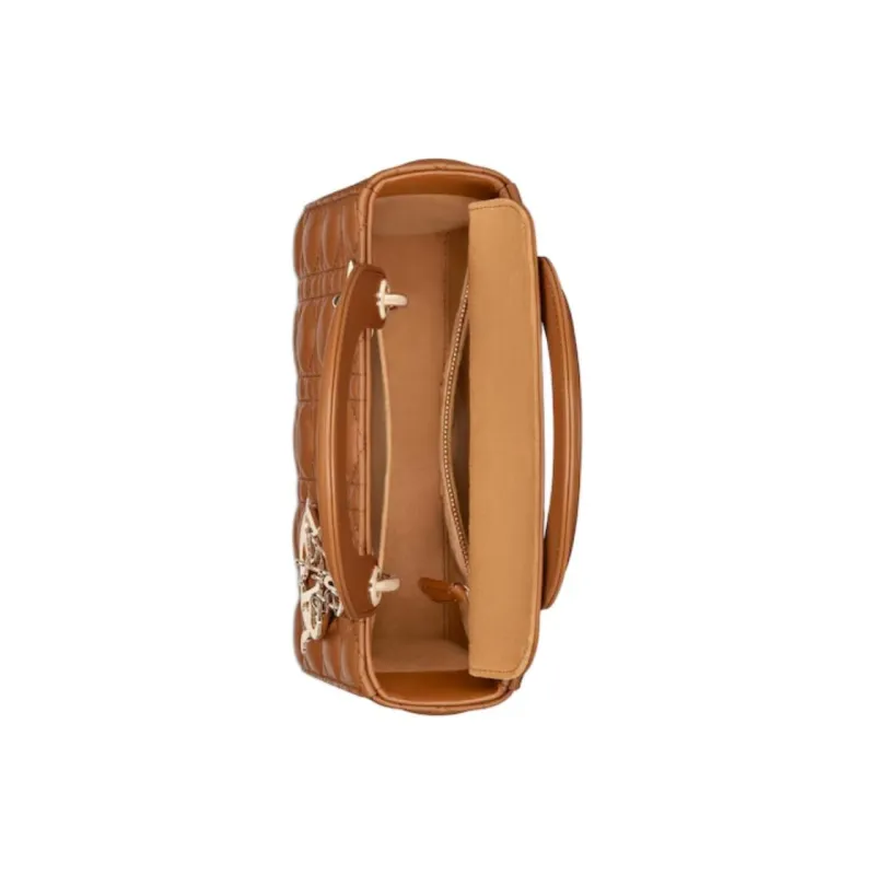 DIOR Sheepskin Tote Bag Shopping Bag Shoulder Bag Crossbody Bag Handbag Small Size Women's Gold Brown-3