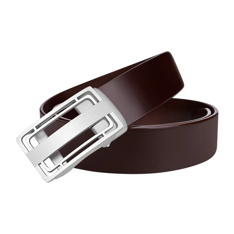 Jaylen Oos Cowhide Stainless Steel Leather Belts Men's 3.5cm-10