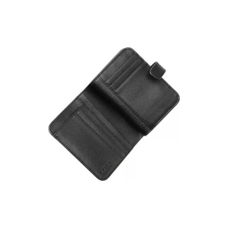 Furla Leather Wallet Trumpets Women's Black-3