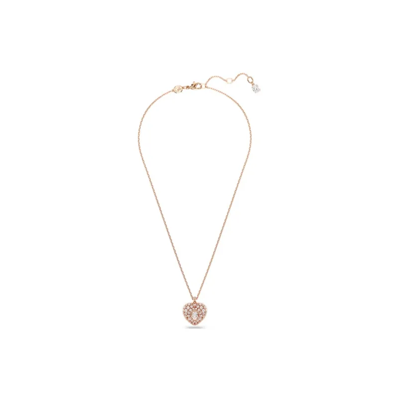 Swarovski Cubic Zirconia Faux Crystal Rose Gold Tone Plated Faux Pearl Necklaces Women's Rose Gold-2