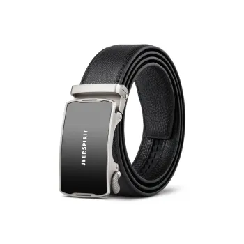 JEEP SPIRIT Business Authentic High End Automatic Buckle Leather Belts Men's Width 3.4cm