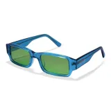 Transparent Blue Frame with Dark Green Lens