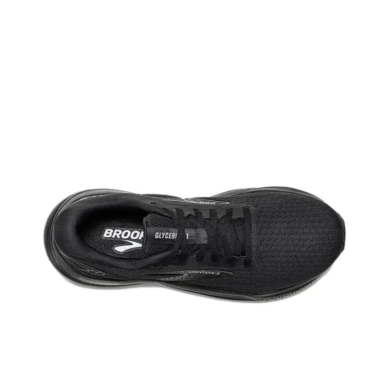 Brooks Glycerin 21 Anti Slip Wear Resistant Low Top Running Shoes Men's Black-3