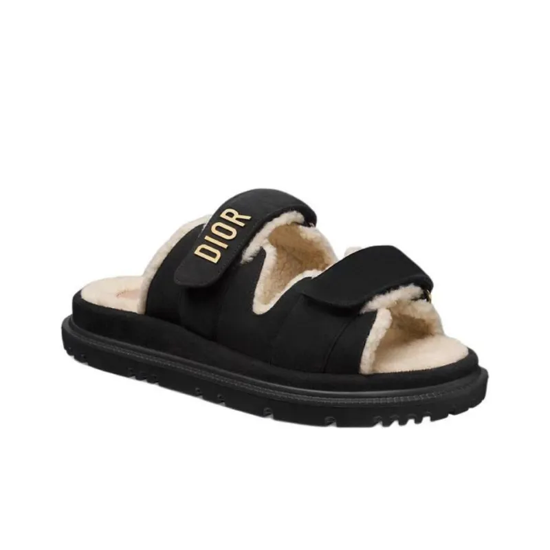 DIOR DiorAct Slide Slippers Women's Black-2