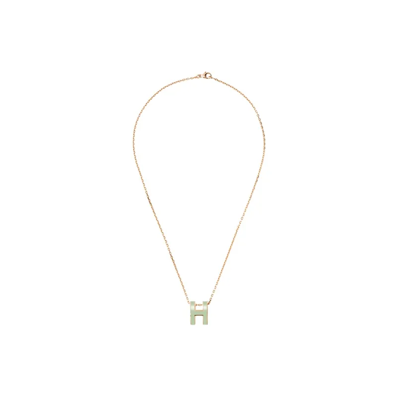 HERMES POP H Collection Metal Necklaces Women's Rose Gold-1
