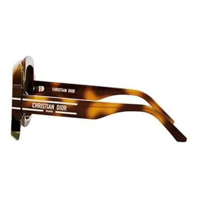 DIOR Acetate Irregular Shape Sunglasses Unisex Brown-2
