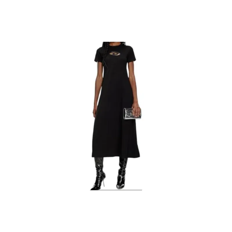 DIESEL D-Alin-Od Cut-out Cotton Midi Dress-1