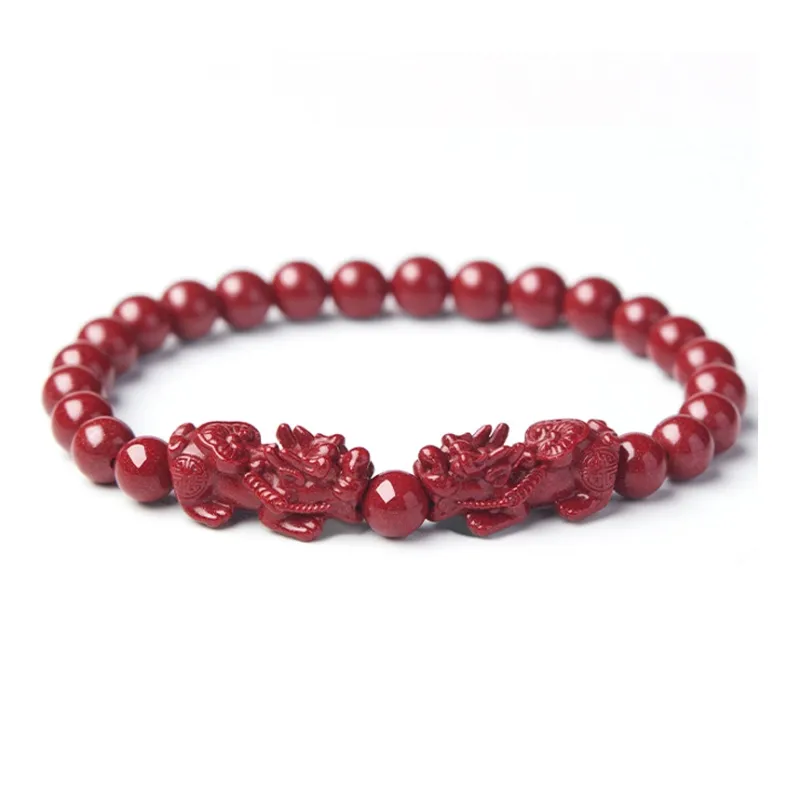 The Thousand Seals Family Reconstructed Cinnabar Jade Bracelets Unisex-1