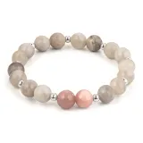 White Crazy Agate Beaded Bracelet
