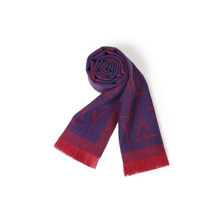 TangGuh Sheep Wool Long Fringe Black Gray Scarf Unisex-6
