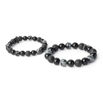 FOUNDIN Snowflake Stone Volcanic Stone Bracelets Unisex
