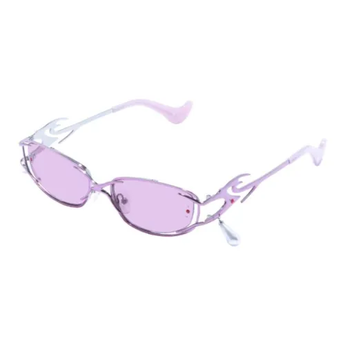 Le Specs Alloy Metal Oval Sunglasses Women's Electric Purple
