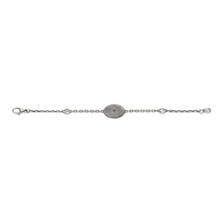 GUCCI Sterling Silver 8.25" Double G Bracelet-3