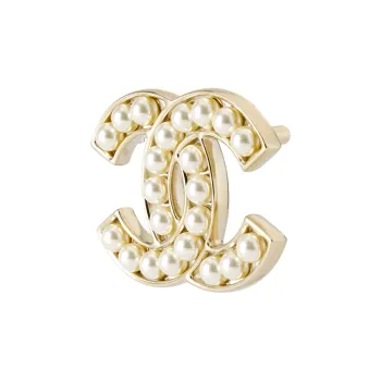 CHANEL Glass Pearl Cc Brooch