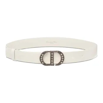 DIOR Minimalist Style Comfortable Fashion Trend Smooth Buckle Belt Women's White