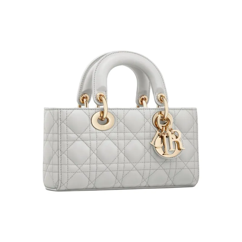DIOR Lady D Joy Lambskin Lady Dior Bag, Shoulder Bag, Crossbody Bag, Handbag Small Size Women's Mist Gray-2