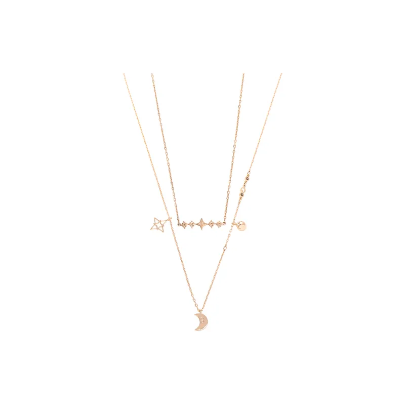 Swarovski Faux Crystal Double Layer Necklace Women's Black-2