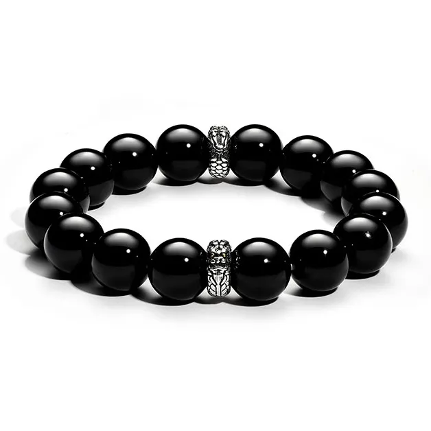 MYSH Natural Obsidian Bracelets Men's-0