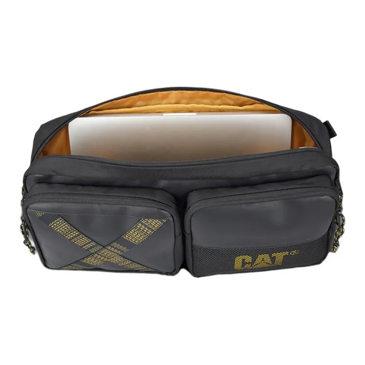 CAT Polyester With PU Shoulder Bag, Crossbody Bag Tubas Men's Black-8