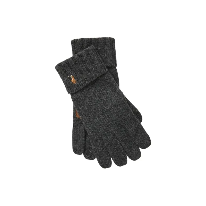Ralph Lauren Sheep Suede Gloves Men's Charcoal Gray-2