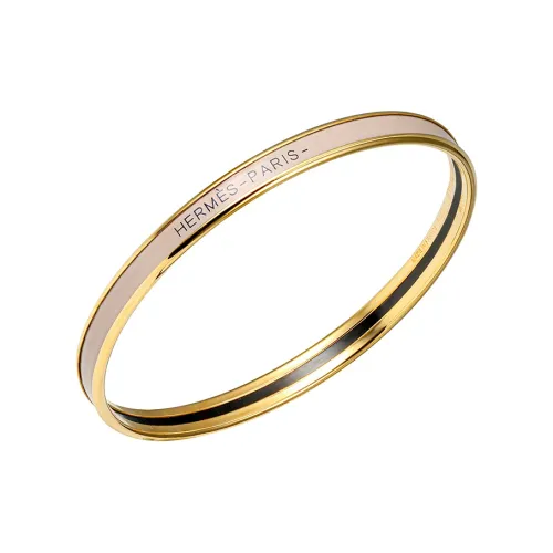 HERMES Enamel Bangles Women's Elephant Gray Gold
