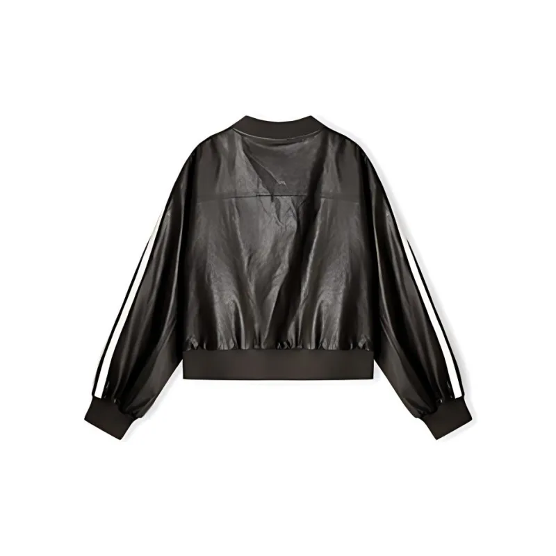 TENNE GIRL Leather Jacket Women's Dark Coffee-1
