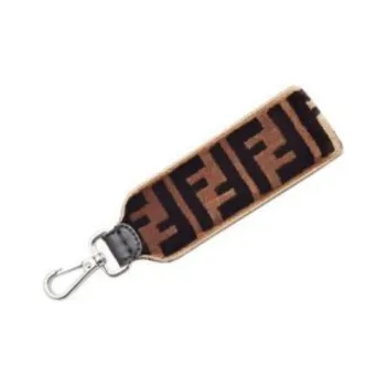 FENDI Leather Keychains Women's Brown