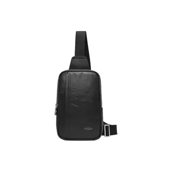 GOLDLION Cow Leather One Shoulder Crossbody Bag, Sling Bag Medium Size Men's Black