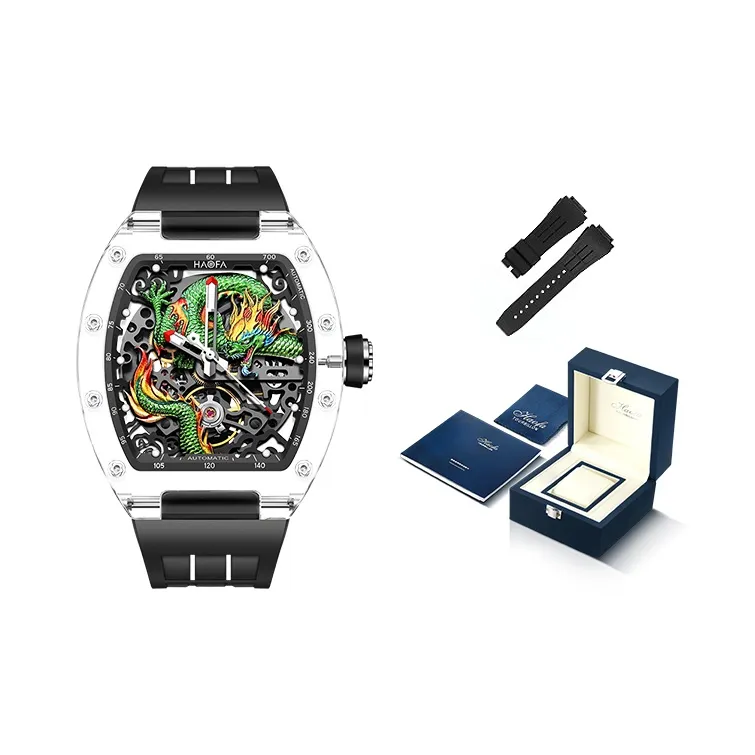 HaofaTourbillon Automatic Mechanical Movement Men's Watches Cut-Out Dial-4