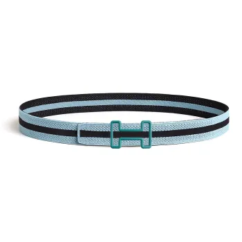 HERMES Multicolor Decoration Belt Men's Blue/Black Width 3.2CM
