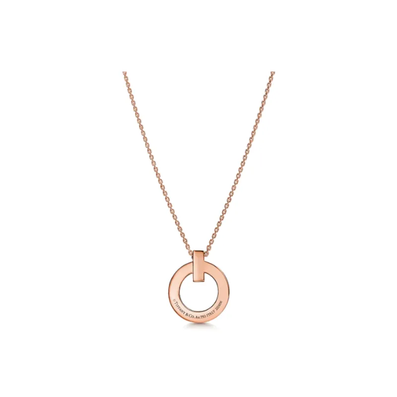 TIFFANY & CO. T 18K Rose Gold Necklaces Women's-1