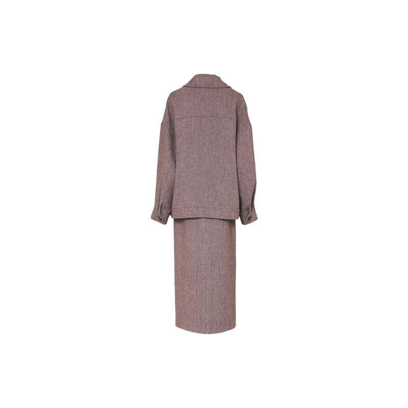Duffy Fashion Skirt Set Women's Pink Coffee-1