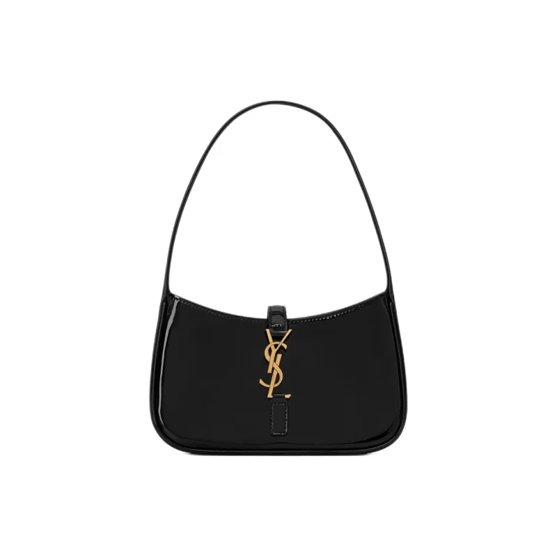 SAINT LAURENT LE5A7 Patent Leather One Shoulder Handbag Mini Women's Black-0