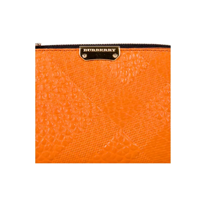 Burberry Calfskin Wallet Women's Pink Orange-3