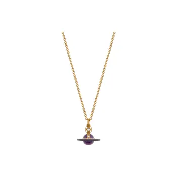 Vivienne Westwood Brass Necklaces Women's Purple Ball/Gold Chain